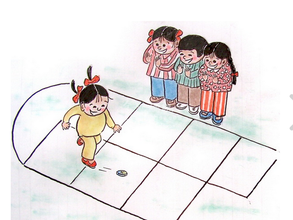 跳格子,格子还是自己画上去的.